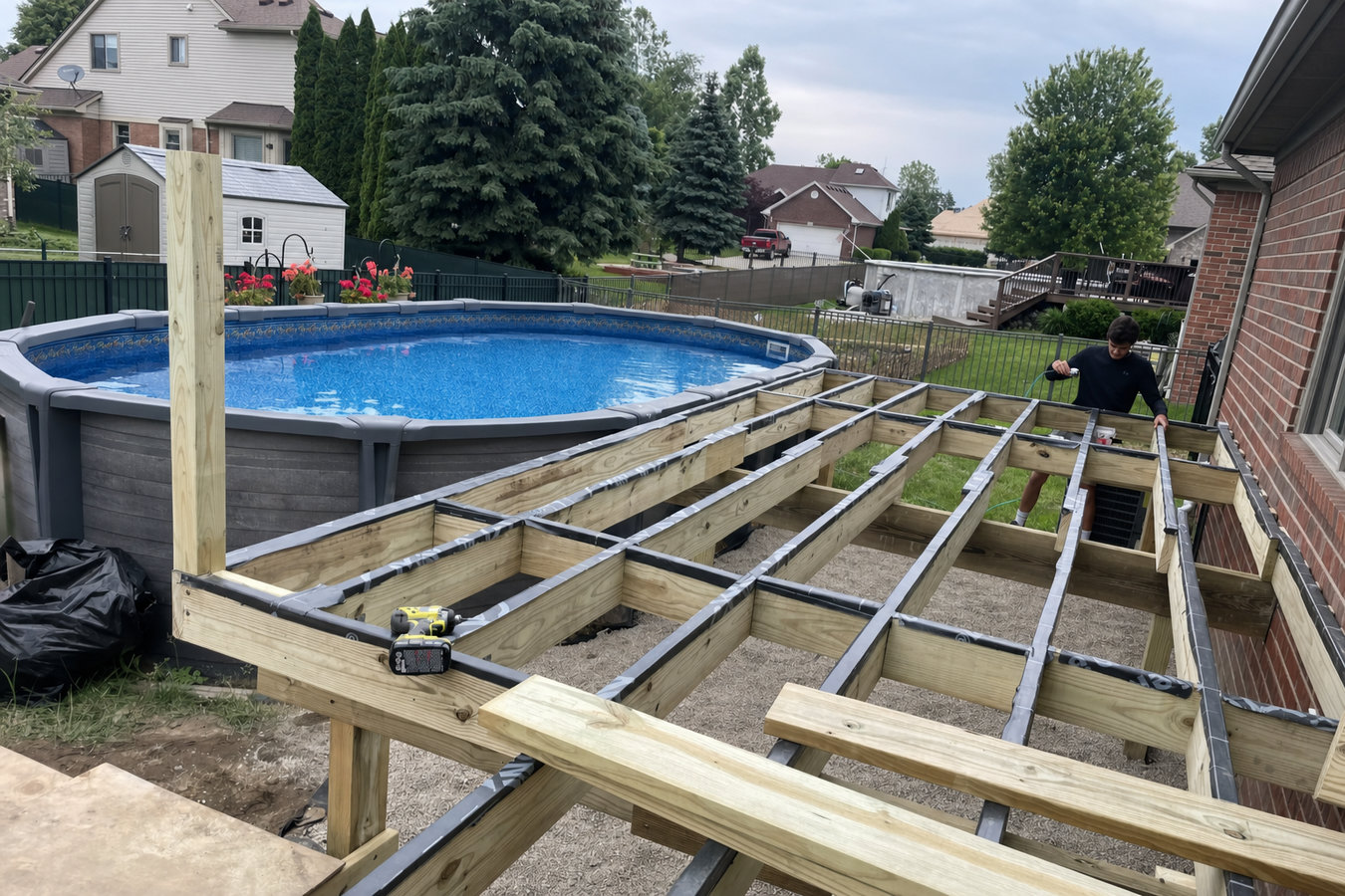 Pool deck construction in West Melbourne, FL
