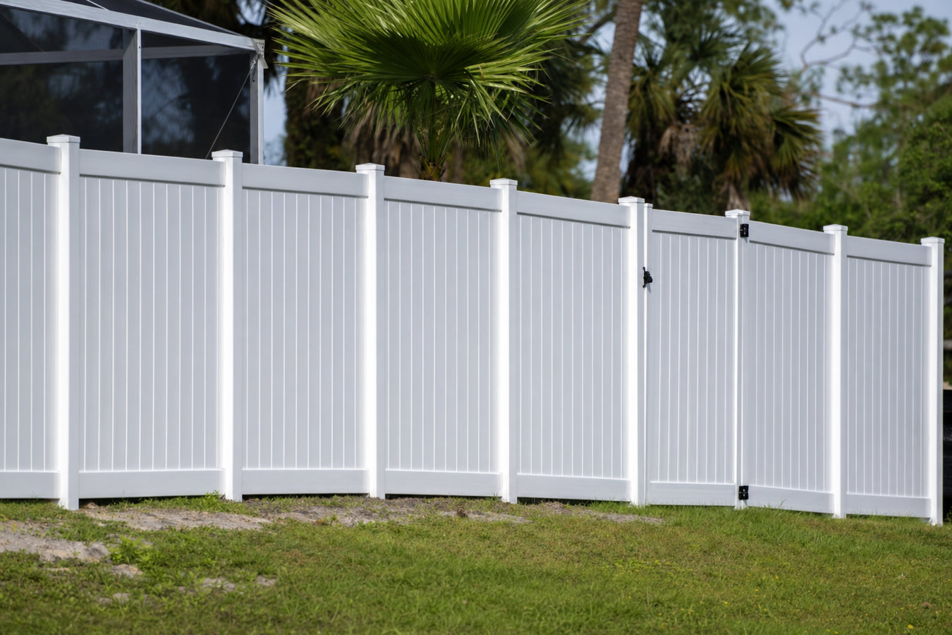 Vinyl fence installation
